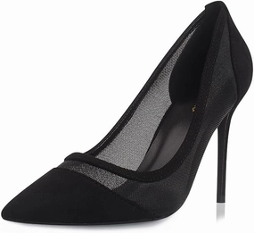 GENSHUO Women's Closed Toe Stiletto High Heels Dress 4 Inch Heeled Pointed Toe Party Homecoming Wedding Pump Shoes