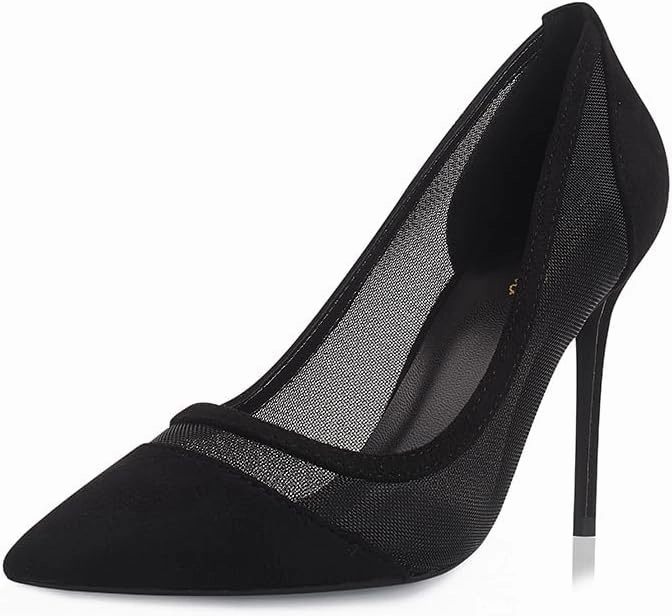 GENSHUO Women's Closed Toe Stiletto High Heels Dress 4 Inch Heeled Pointed Toe Party Homecoming Wedding Pump Shoes