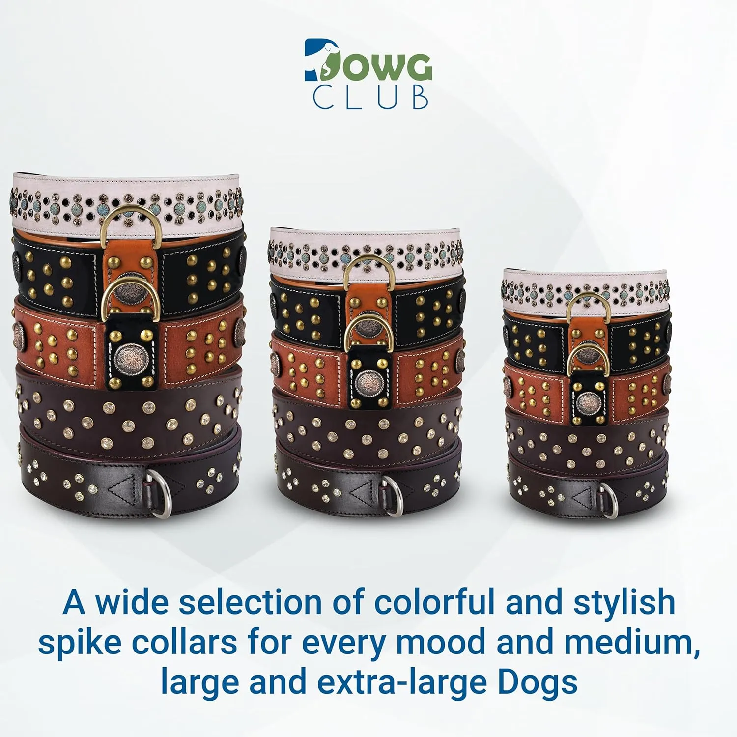 Genuine Leather ‘Cupola’ Series Dog Collar | Celtic Conchos & Gold Dome Rivets | Soft, Cushion Padding, Handmade | Best for Medium, Large, XL Breeds (XL (Neck Size 22.5"-25.5"), Sienna Brown)