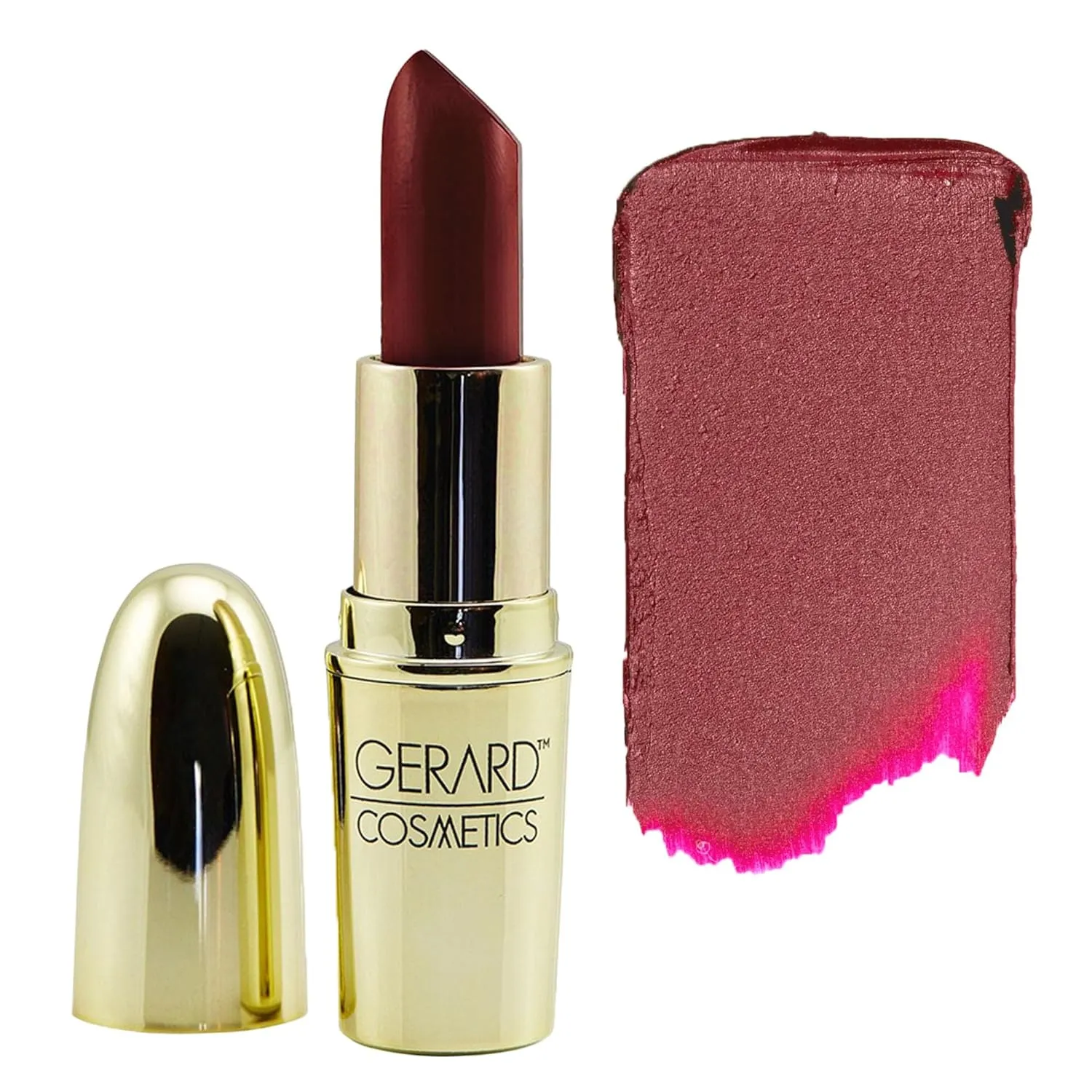 Gerard Cosmetics Lipstick Merlot, Dark Red Lipstick with Luxe Satin Finish, Highly Pigmented, Smooth Formula with Hydrating Ingredients, Long Lasting, Cruelty Free & Made in USA