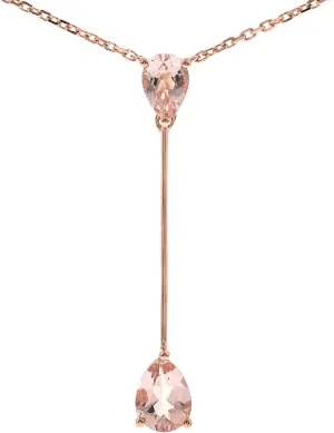 Gin & Grace 10K Rose Gold Genuine Morganite Necklace for Women