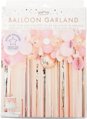 Ginger Ray Blush and Peach Balloon and Fan Garland Party Backdrop