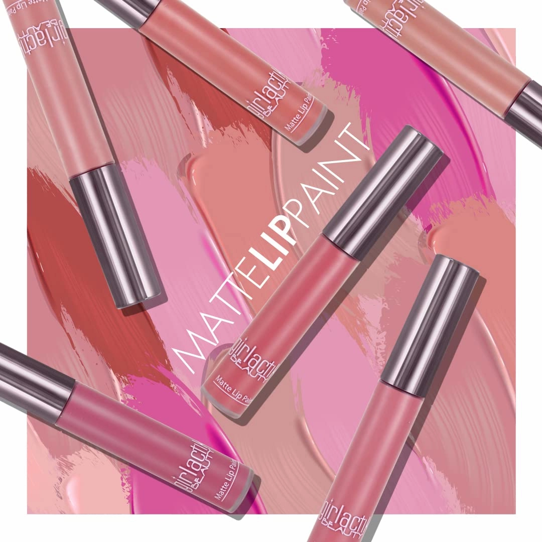 Girlactik Long Lasting Matte Lip Paint Liquid Lipstick in Allure- Long wearing, Smooth Application, Pigmented, Non-Crack Formula, Lightweight, 7.5 ml / .25 oz, (Flirtatious)