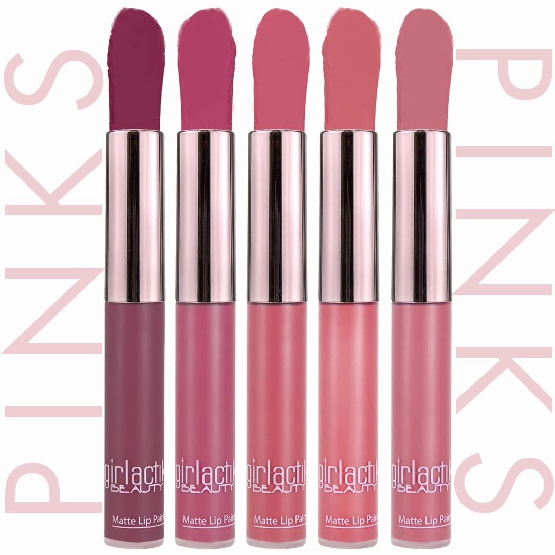 Girlactik Long Lasting Matte Lip Paint Liquid Lipstick in Allure- Long wearing, Smooth Application, Pigmented, Non-Crack Formula, Lightweight, 7.5 ml / .25 oz, (Flirtatious)
