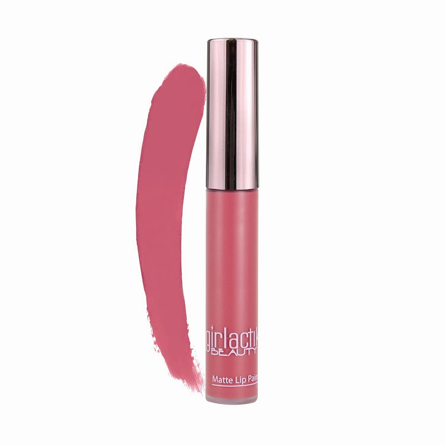Girlactik Long Lasting Matte Lip Paint Liquid Lipstick in Allure- Long wearing, Smooth Application, Pigmented, Non-Crack Formula, Lightweight, 7.5 ml / .25 oz, (Flirtatious)