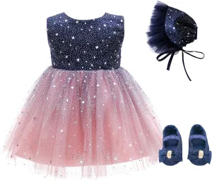 Glamulice Baby Flower Girls Sparkle Tulle Ombre Tutu Dress Baptism Christening Outfit Special Occasion Birthday Dresses