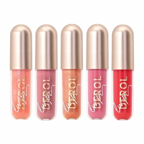 Gleamy Tinted Lip Oil Drip, Moisturizing Shiny Hydrating Non-Sticky Tinted Lip Gloss (MULTI-COLOR-5PCS)
