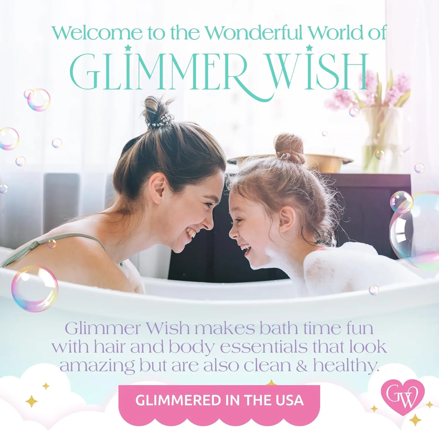 Glimmer Wish Unicorn Kids Conditioner, Paraben and Sulfate Free Conditioner for Strong and Smooth Hair, Kids Hair Care, Cotton Candy Scent, 12 Fl Oz