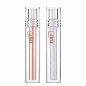 Glint Liquid Gel Highlighter (Dewy Moon, 0.1oz   Glitter Veil, 0.1oz) - Multi-Use Face & Body Gloss Set for Smooth Glow and Long-Lasting Healthy Radiance. Korean Makeup for Eyes, Cheeks, Nose & Lips