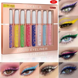 Glitter Colorful Matte Eyeliner Sets Waterproof Eye Liner Pen Gel Makeup Uv Glitter Eye Make Up Cosmetics Eyeliners Kit 8 Colors (1)