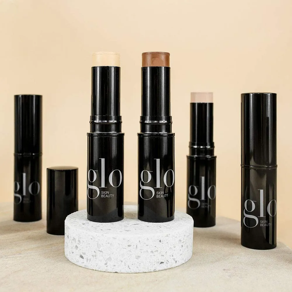 Glo Skin Beauty HD Mineral Foundation Stick - Concealer Makeup Infused with Hyaluronic Acid - Buildable Coverage, Contour & Highlighter