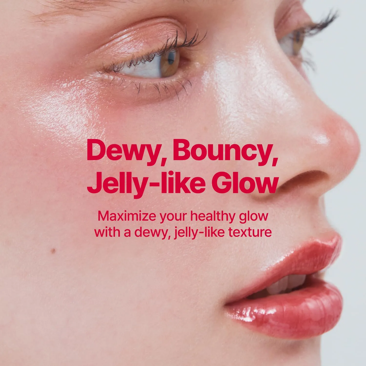 Glowy Jelly Pot   Keychain SET | Dewy Jelly Lip & Blush Color, Tinted Glow Jelly Balm, Dewy Buildable Finish – Cherryppo (Cherry Red) | 0.14 oz