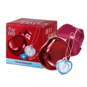 Glowy Jelly Pot   Keychain SET | Dewy Jelly Lip & Blush Color, Tinted Glow Jelly Balm, Dewy Buildable Finish – Cherryppo (Cherry Red) | 0.14 oz