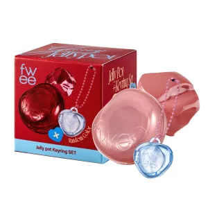 Glowy Jelly Pot   Keychain SET | Dewy Jelly Lip & Blush Color, Tinted Glow Jelly Balm, Dewy Buildable Finish – Custard (Warm Beige) | 0.14 oz