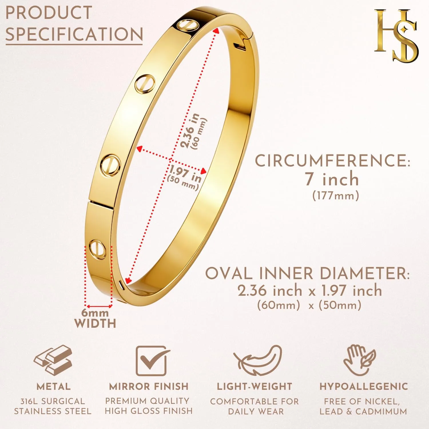 Gold Bracelet for Women | 18K Gold Plated Stainless Steel Gold Bracelet | Lovely Gift for Women