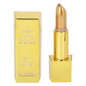 Gold Lipstick, Golden Lipstick Gold Lip Gloss Glitter Lipstick Long Lasting High Pigments Lip Makeup Cosmetic for Women 3.5g (02)