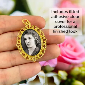 Gold Photo Charm for Wedding Bouquet Memorial