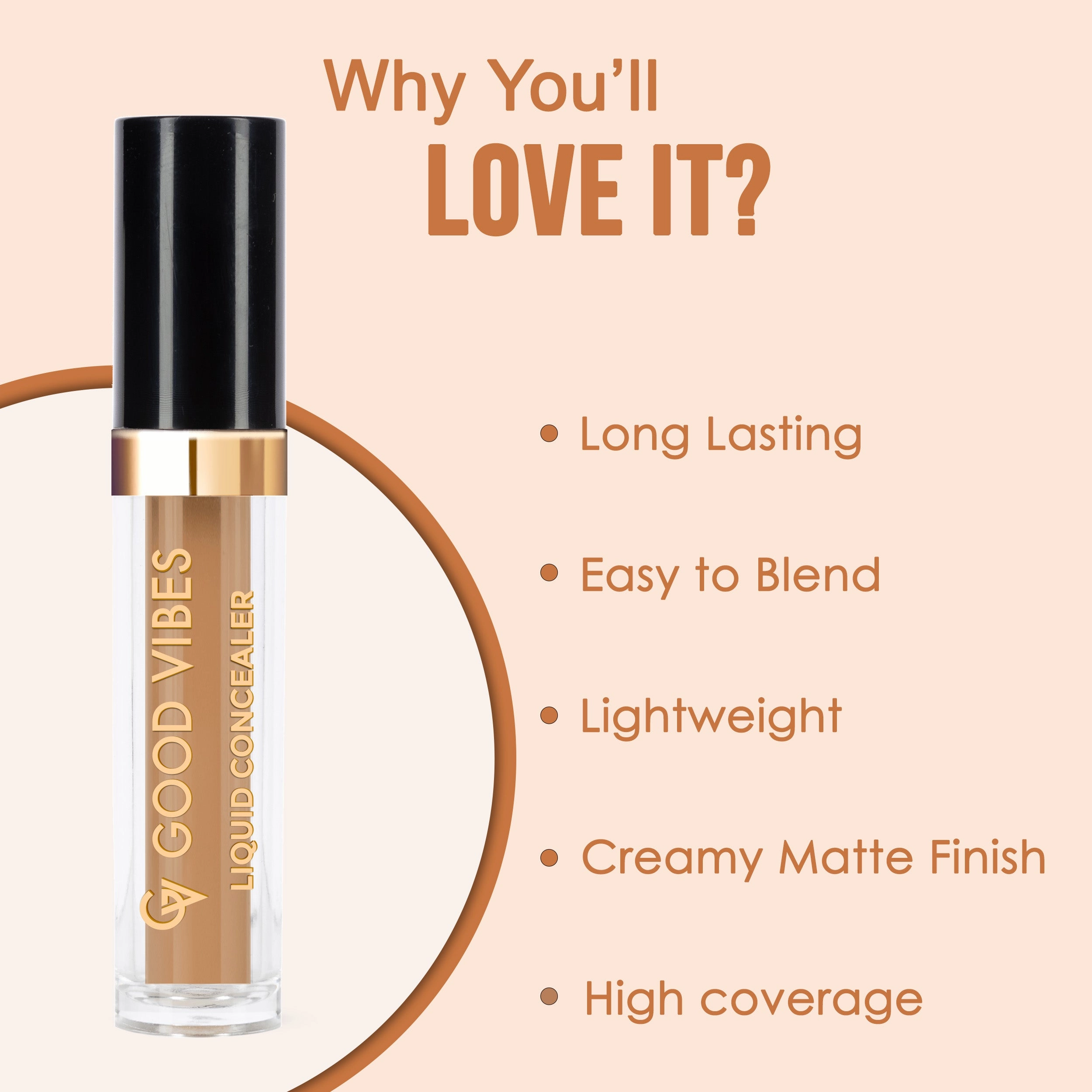 Good Vibes HydraGlow Liquid Concealer- Coffee 65 (4.8ml)