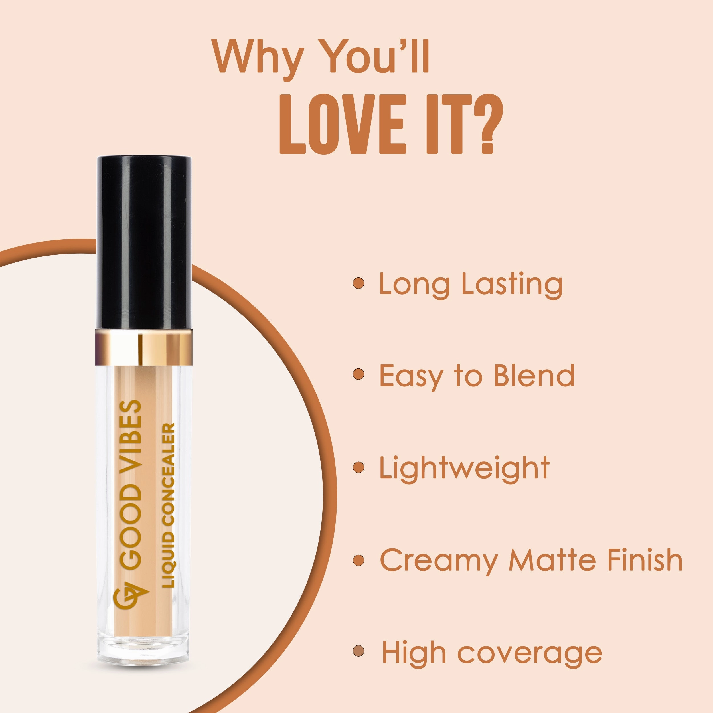 Good Vibes HydraGlow Liquid Concealer -Latte 35 (4.8ml)