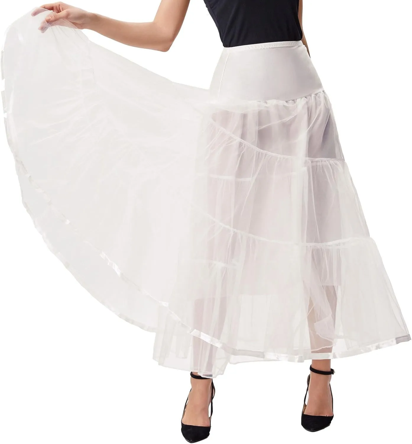 GRACE KARIN Women's Ankle Length Petticoats Wedding Slips Plus Size S-3X