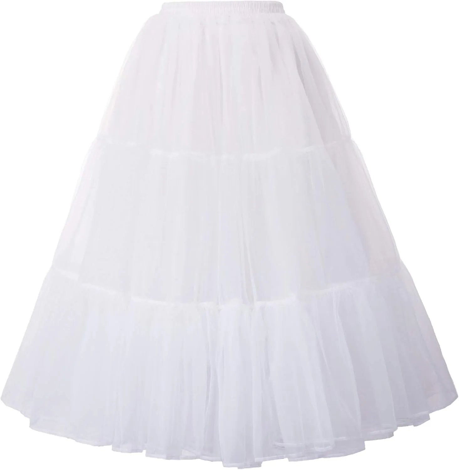 GRACE KARIN Women's Long Petticoat Crinoline Underskirt for Long Dress Mid Length Wedding Petticoat