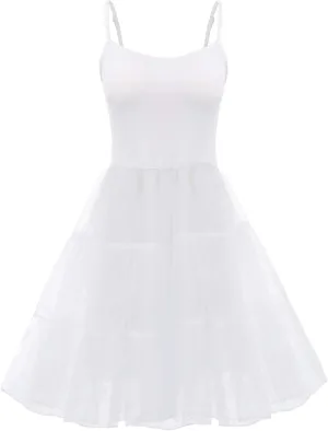 GRACE KARIN Women’s Underdress Spaghetti Strap Full Slip 1950s Vintage Petticoat Crinoline Tutu Underskirts S-XXL