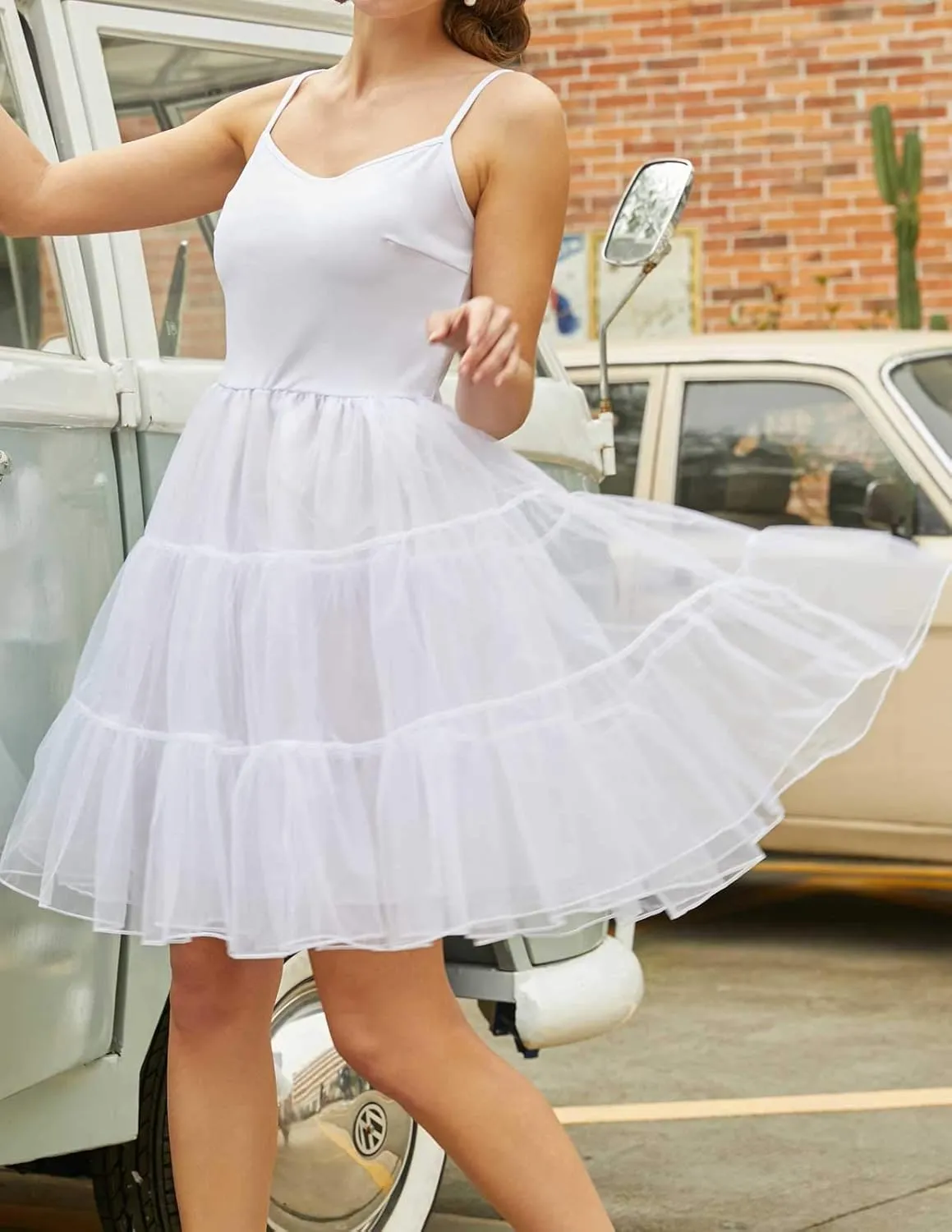 GRACE KARIN Women’s Underdress Spaghetti Strap Full Slip 1950s Vintage Petticoat Crinoline Tutu Underskirts S-XXL