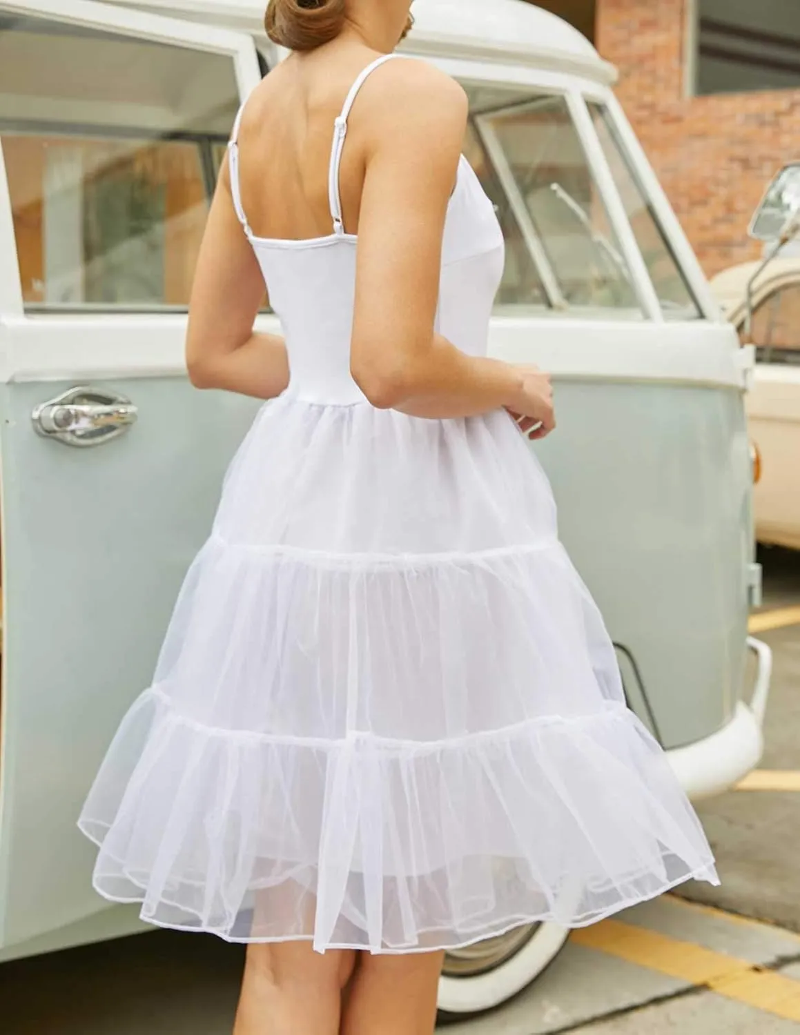 GRACE KARIN Women’s Underdress Spaghetti Strap Full Slip 1950s Vintage Petticoat Crinoline Tutu Underskirts S-XXL