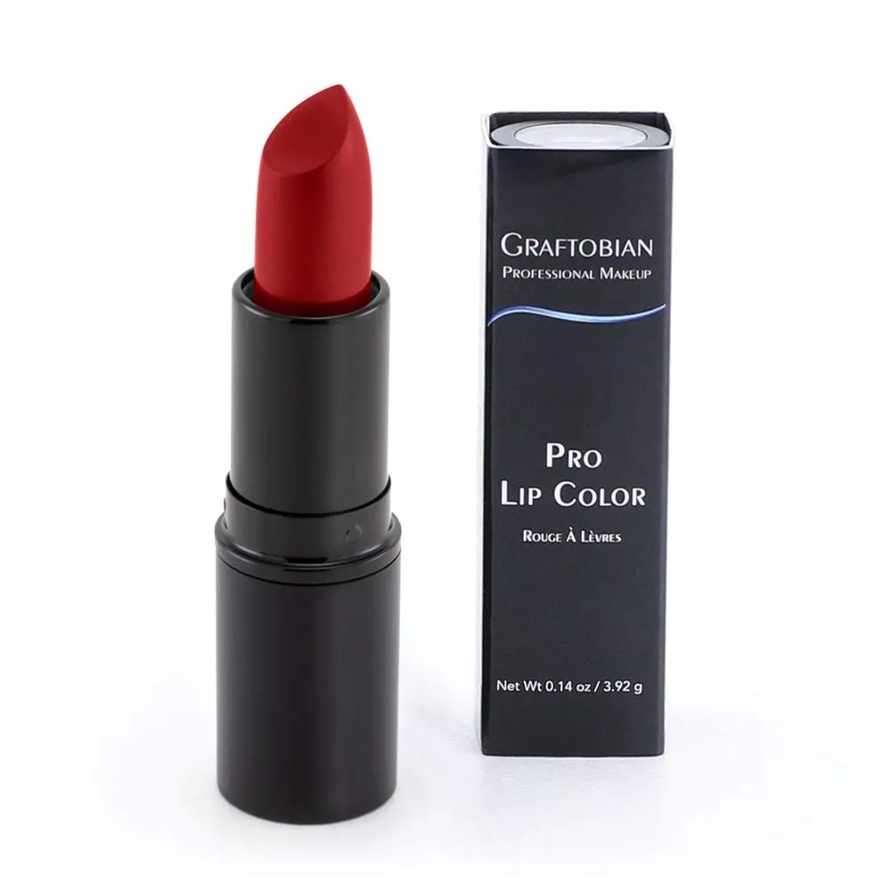 Graftobian Professional Color Lipstick - Ultra Long-Wearing, Comfortable Texture, Full Range of HD Shades, For All Skin Tones and Undertones, Velvety Smooth Semi-Matte Finish, Red Hot