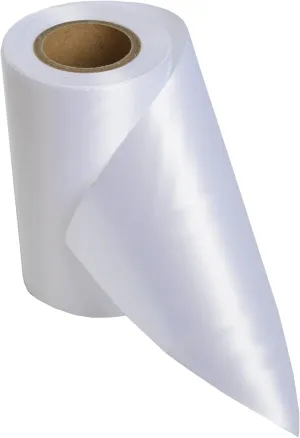 Grand Opening Ceremony Ribbon 6 Inches Wide and 25 Yards Length (White)
