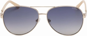GUESS Women's GU00173 Aviator Sunglasses, Shiny Rose Gold, 60mm