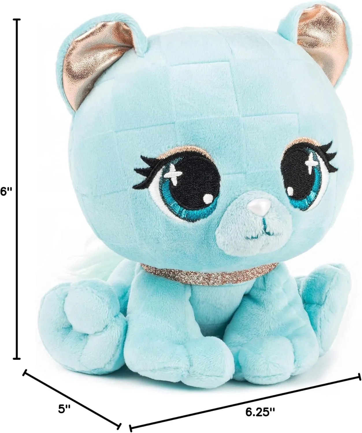 GUND P.Lushes Designer Fashion Pets Audrey Park Panther Premium Cat Stuffed Animal Soft Plush with Glitter Sparkle, Blue, 6”