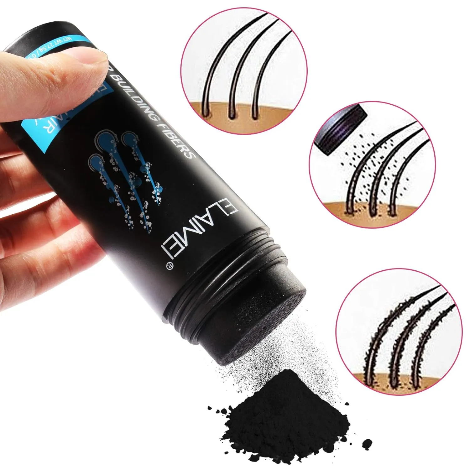 Hair Fibers for Thinning Hair, Natural Formula Hair Fiber, Hair Building Fibers Refill Thicker Hair in 15 Seconds, Conceals Hair Loss & Look Younger, Designed for Men & Women (Light Brown)