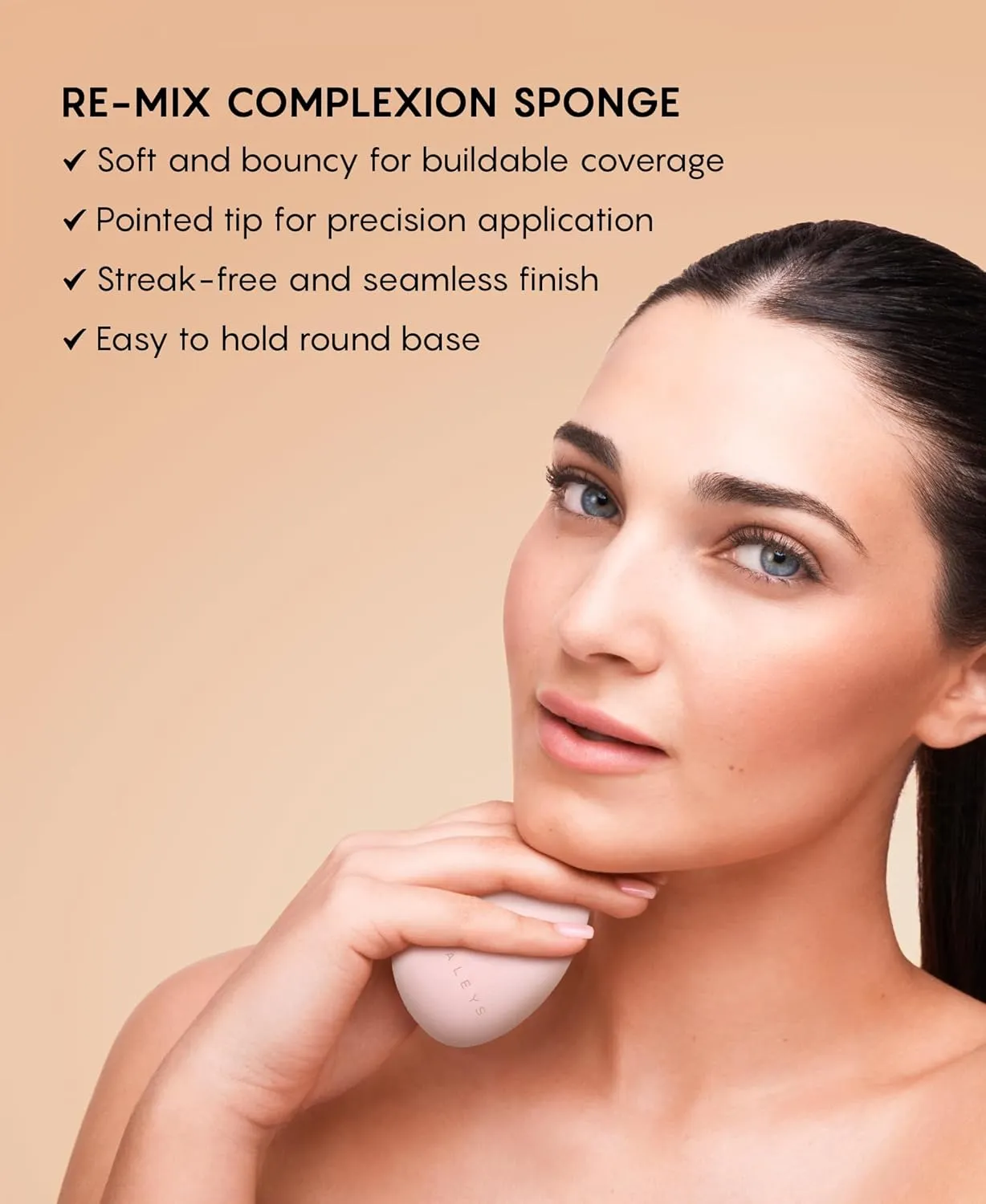 HALEYS Re–mix Complexion Sponge Vegan, Cruelty-Free Makeup Sponge Blender - Apply Liquid, Cream or Powder Foundation for a Precise, Streak-Free Finish (Pink) (Pack of 2)