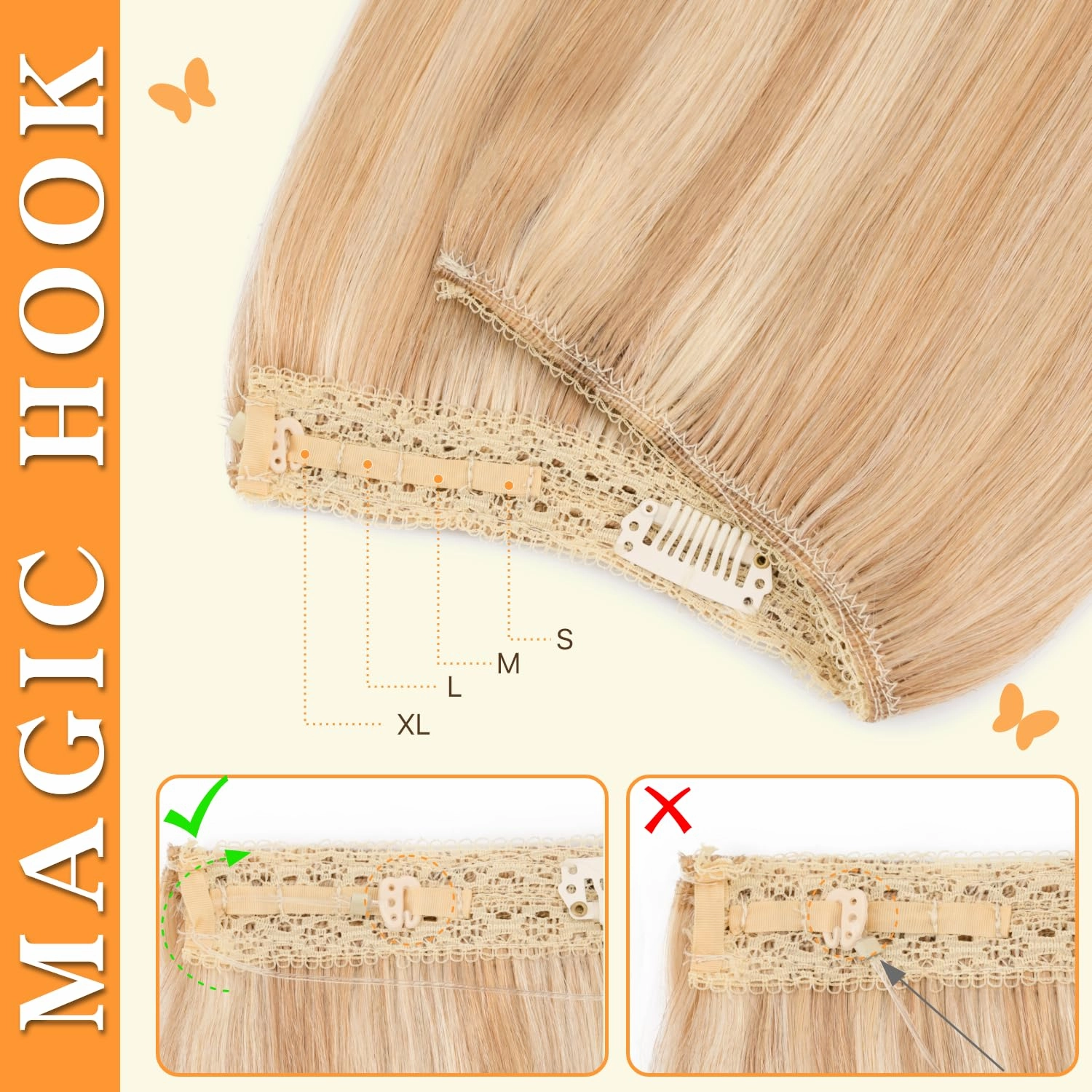 Halo Hair Extensions Straight, 100% Real Human Hair, Invisible Wire Extensions for Women,50g,12 Inch,#18P613 Gold Blonde Mixed Bleach Blonde