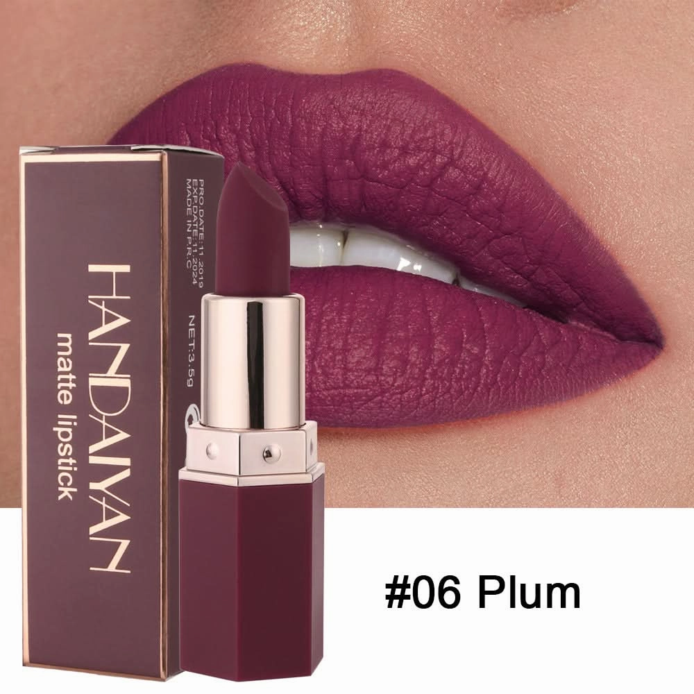 HANDAIYAN Matte Lipstick Set – Long-Lasting, Waterproof, High-Pigment, Moisturizing Lip Color (Pack of 6)