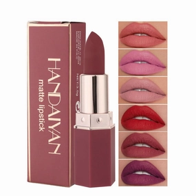 HANDAIYAN Matte Lipstick Set – Long-Lasting, Waterproof, High-Pigment, Moisturizing Lip Color (Pack of 6)