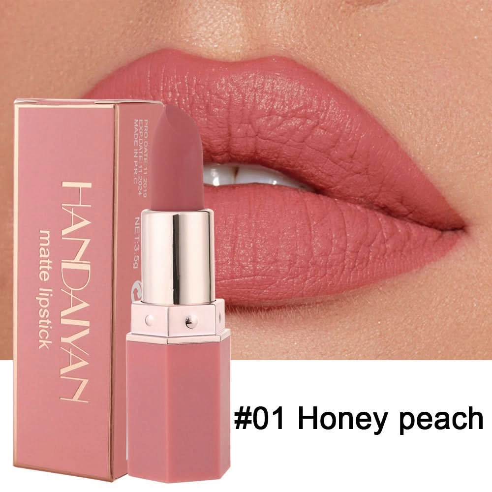 HANDAIYAN Matte Lipstick Set – Long-Lasting, Waterproof, High-Pigment, Moisturizing Lip Color (Pack of 6)