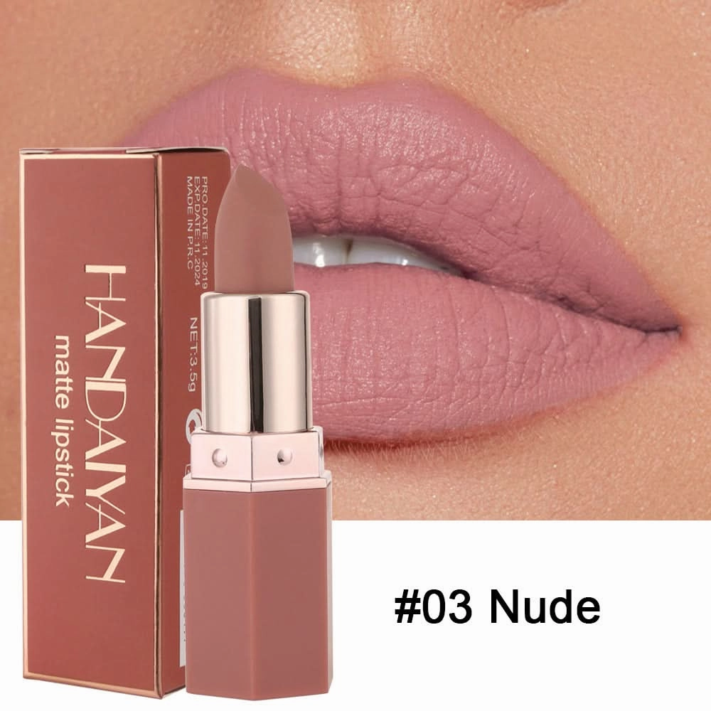 HANDAIYAN Matte Lipstick Set – Long-Lasting, Waterproof, High-Pigment, Moisturizing Lip Color (Pack of 6)