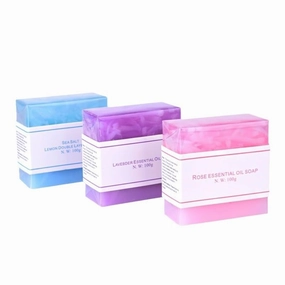Handmade Natural Bath and Body Soap Bar, Two Tone Essential Oil Soap, Women's Soap, Handmade Organic Soap, Lavender Soap, Rose Soap, Sea Salt Soap, 3-Pack