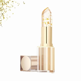 Hardpointing Color Changing Lipstick, Transferproof Color-Changing Lipstick, Gold Foil Moisturizing Gloss Lip Deep Nourishment, Transparent Change Lip Balm Long Lasting 24 Hours for Women (1pc)