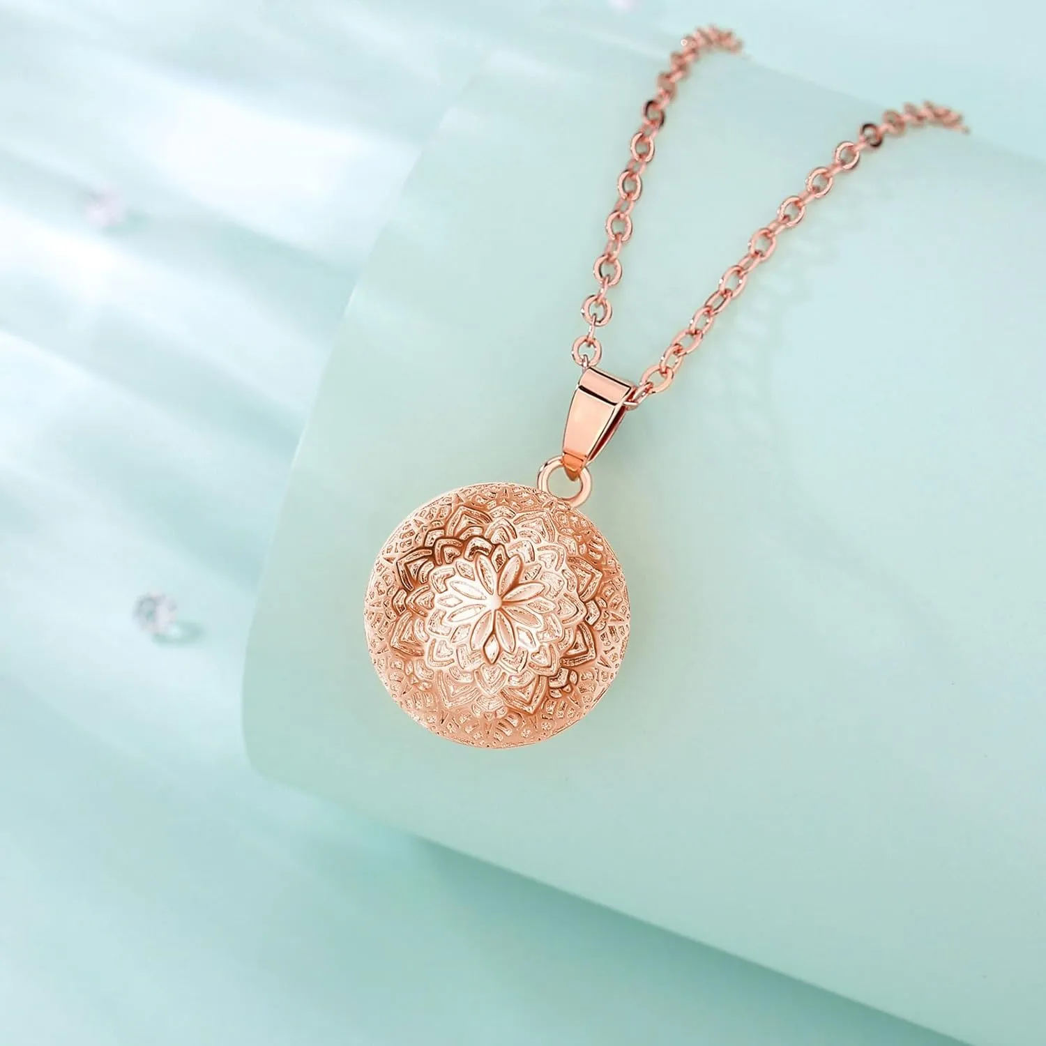 Harmony Bola Pregnancy Necklace, Harmoby Bola Charms for Future Mama Maternal Love Jewelry, 30" Chain
