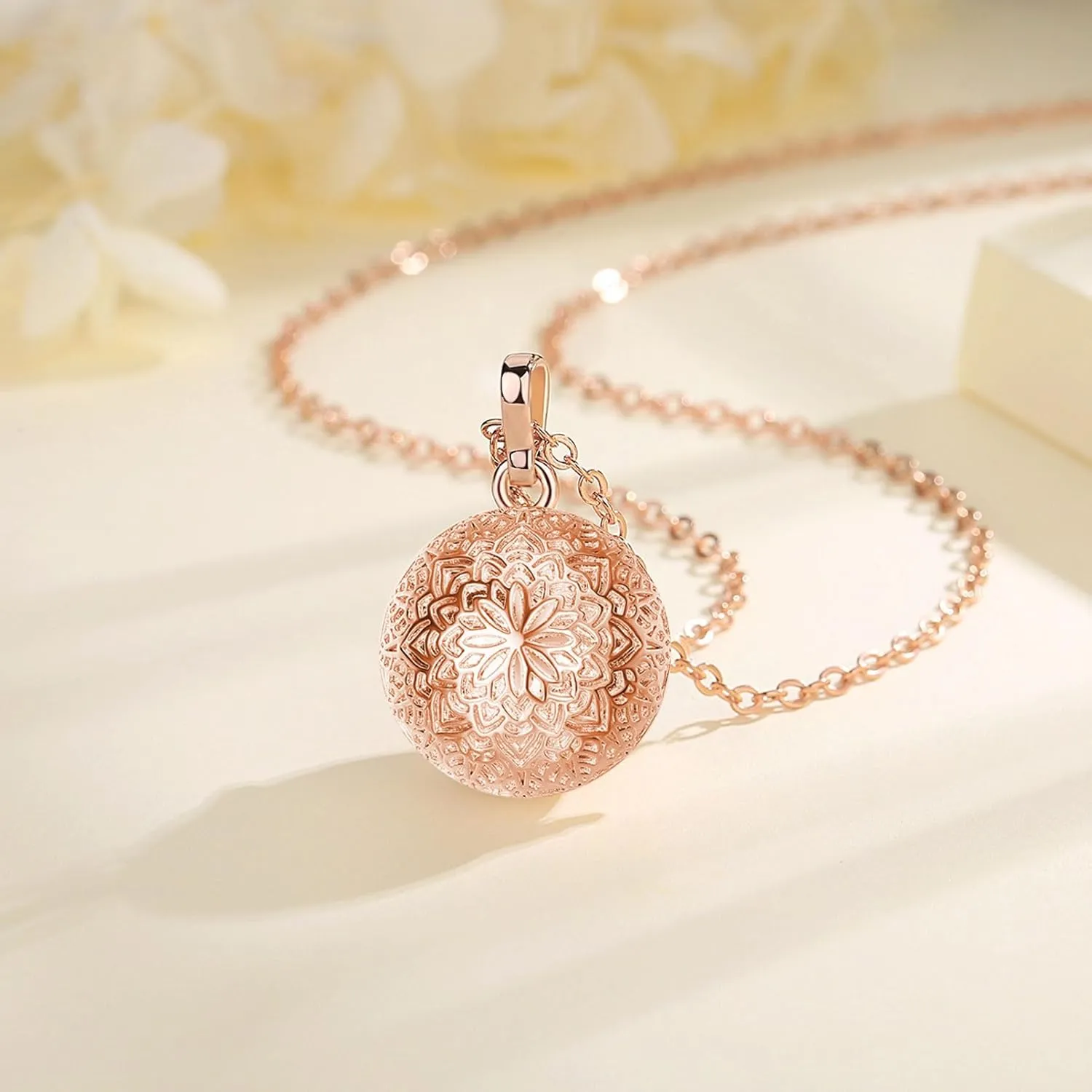 Harmony Bola Pregnancy Necklace, Harmoby Bola Charms for Future Mama Maternal Love Jewelry, 30" Chain