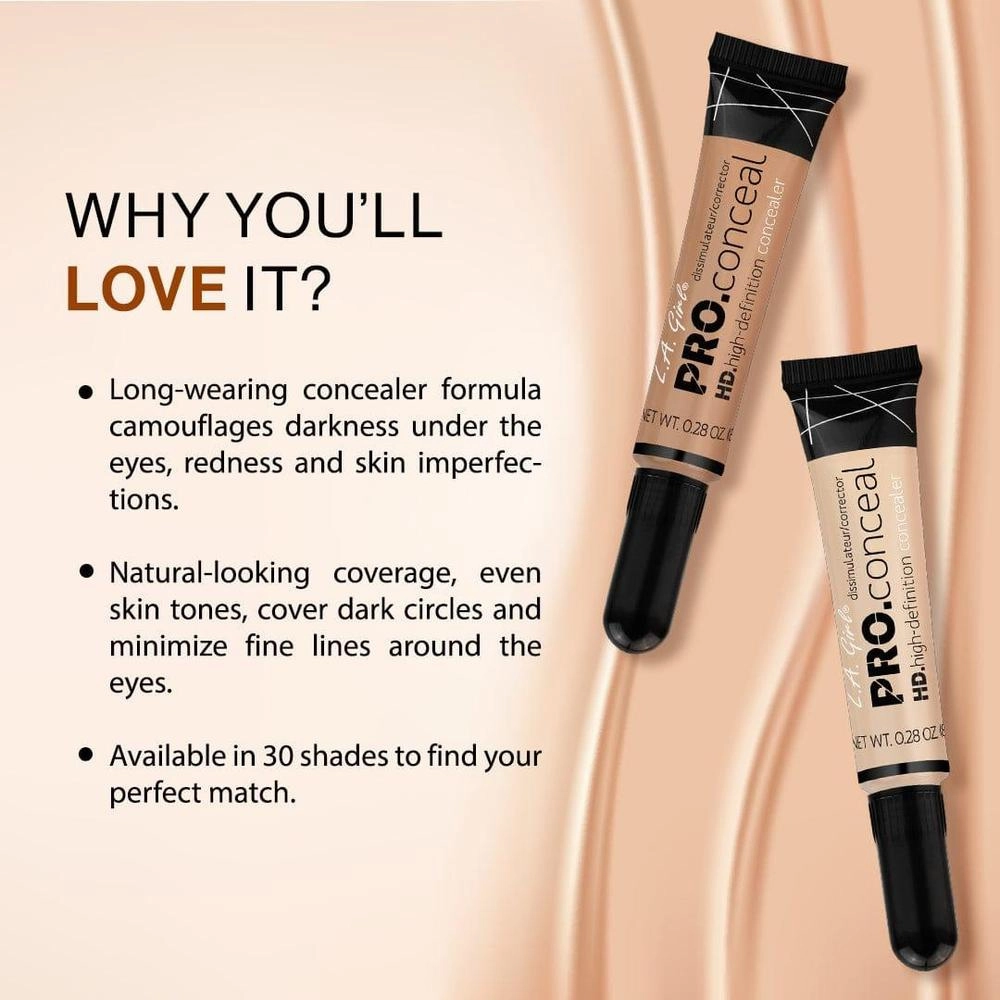 HD Pro High Coverage Concealer, Pack of 3