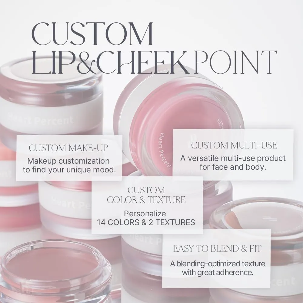Heart Percent Dote On Mood Custom Lip & Cheek, Matte (Fog Pot)   Glow (Shine Balm) Dual Type Multi-use Blush & Lip Tint [#03. Dear Pink]