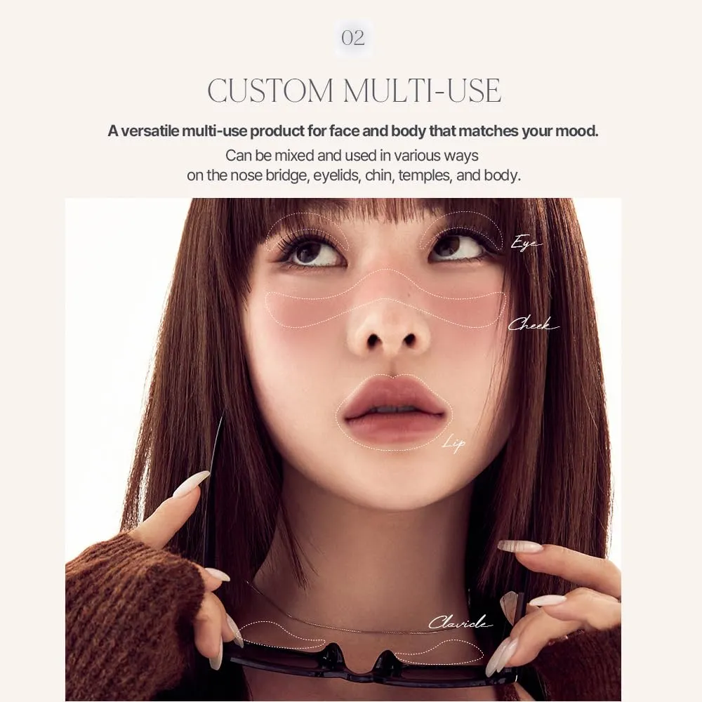 Heart Percent Dote On Mood Custom Lip & Cheek, Matte (Fog Pot)   Glow (Shine Balm) Dual Type Multi-use Blush & Lip Tint [#03. Dear Pink]