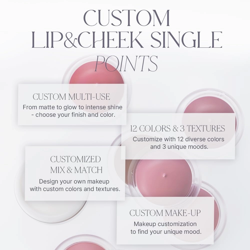 Heart Percent Dote On Mood Custom Lip & Cheek Single, Soft Velvety Tinted Balm Matte (Fog Pot) Air-Fit Mist Textures Multi-use Blush & Lip Tint 4.7g, M04. Peach Pink