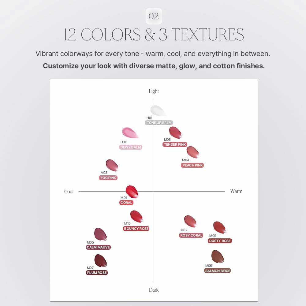 Heart Percent Dote On Mood Custom Lip & Cheek Single, Soft Velvety Tinted Balm Matte (Fog Pot) Air-Fit Mist Textures Multi-use Blush & Lip Tint 4.7g, M04. Peach Pink