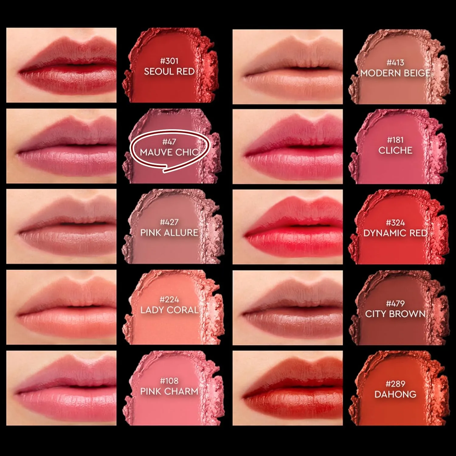 HERA Rouge Classy Lipstick #301 SEOUL RED | Luxurious Long-Lasting Color, Featherlight Comfort, Luminous and Velvety Finish, Seoul-Inspired Shades, Korean Lip Makeup, 0.12 oz. (3.5g)