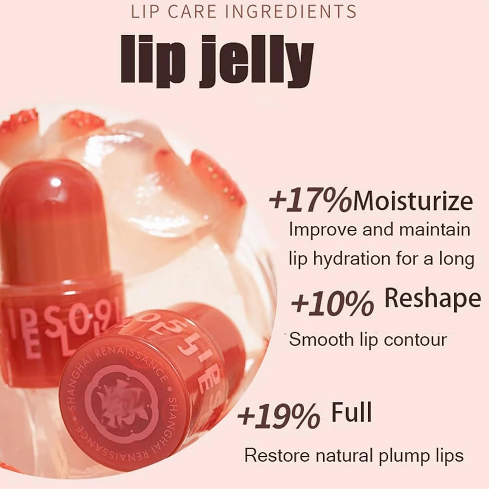 Hezhuang Lip Jelly, Hezhuang Jelly Lip Gloss, Hezhuang Jelly Hydrating Lip Gloss, High Shine Non-Stick Cup Lip Gloss Set, 12 Hours Long Lasting Jelly Texture. (06)